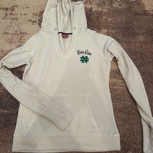 Notre Dame Women's long sleeve with hood and thumb holes medium